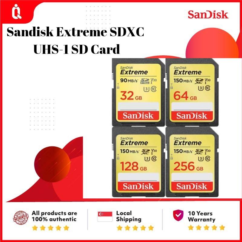 Sandisk Extreme SDXC SD Card 4K Class 10 16GB 32GB 64GB 128GB 256GB