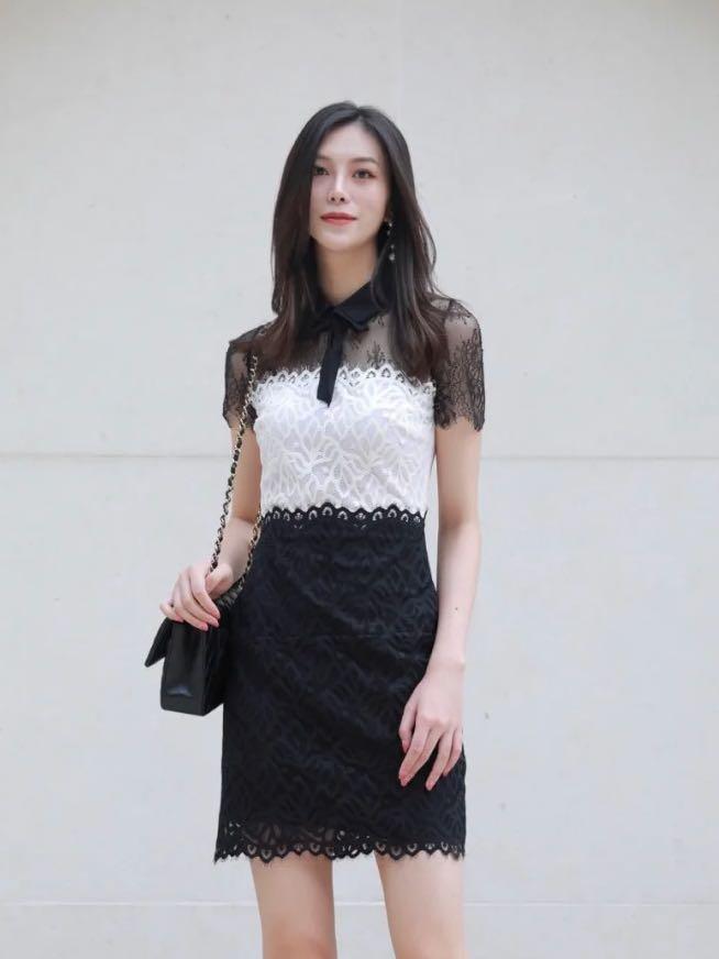 Sandro two tone lace dress new arrivals