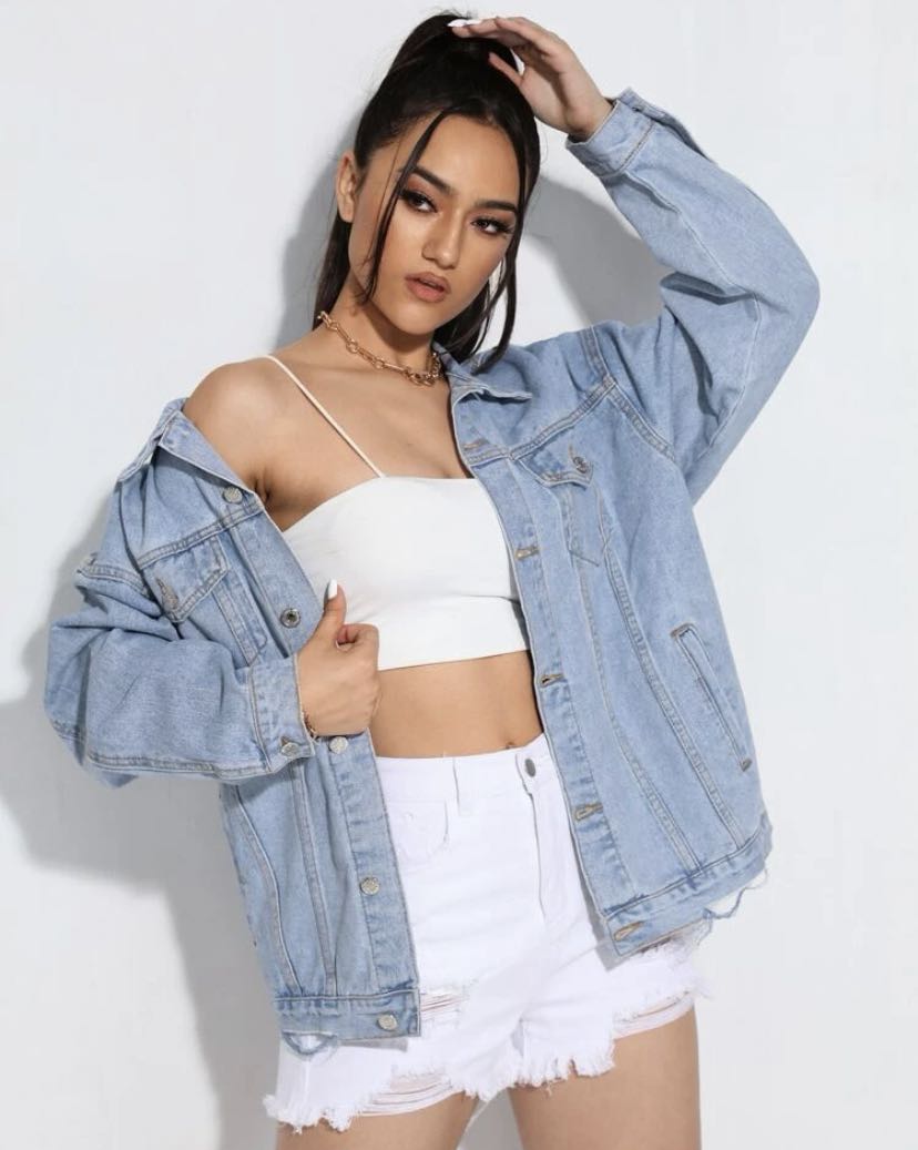 SHEIN oversized denim jacket, Women's 