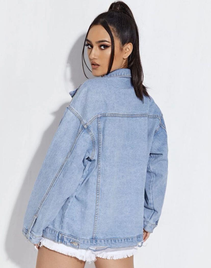 SHEIN oversized denim jacket Women s Fashion Coats Jackets and
