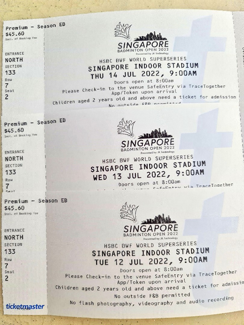 Singapore Badminton Open, Tickets & Vouchers, Event Tickets on Carousell