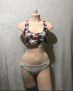 Square Shapes Print 2 Piece Bikini Swimwear Swimsuit
