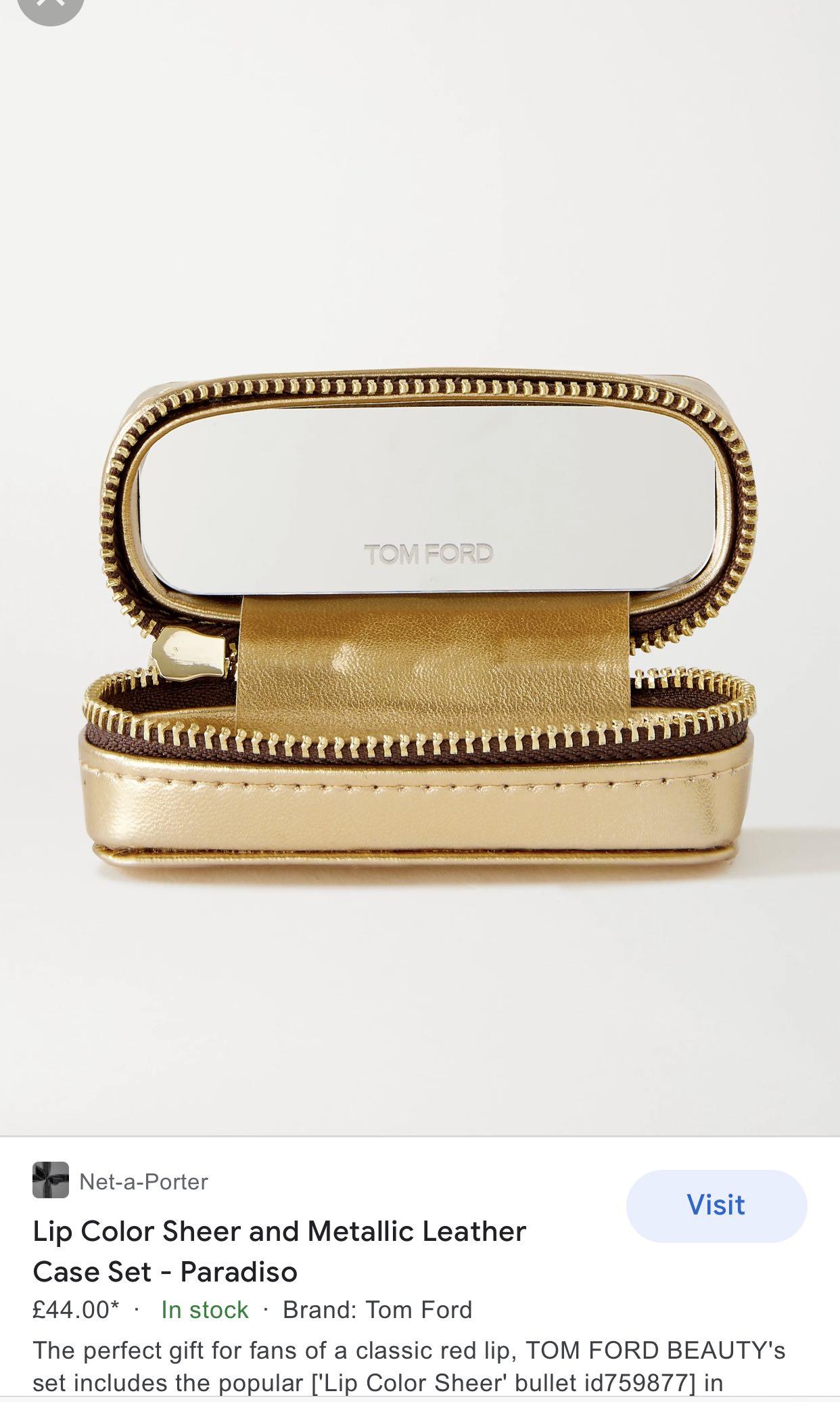 Tom Ford Metallic Lipstick Case with Mirror/ pouch/ bag, Luxury, Bags &  Wallets on Carousell