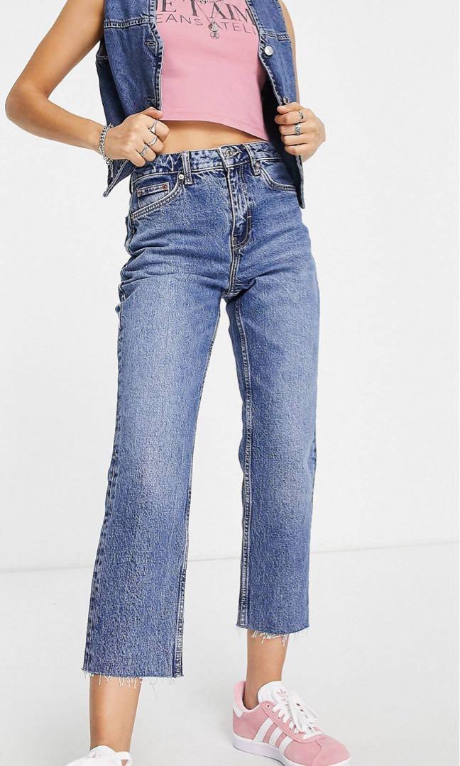 Raw hem straight clearance leg jeans topshop