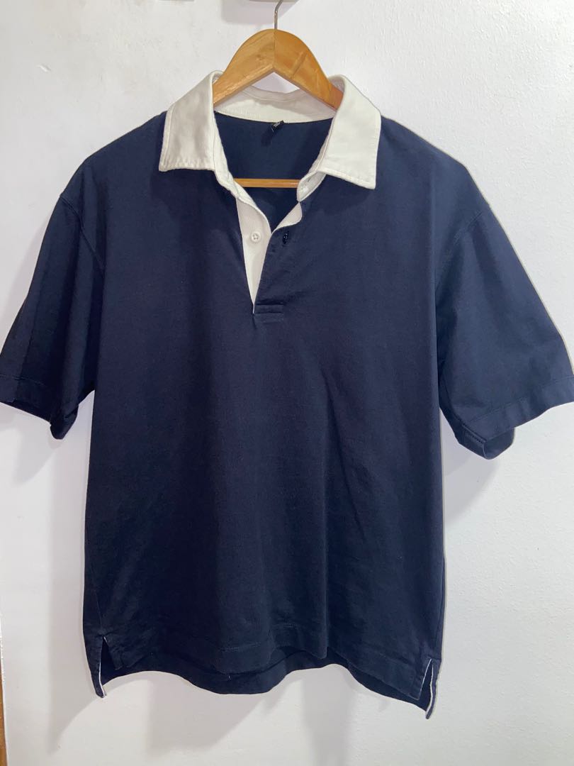 Uniqlo Navy Blue Rugger Polo Shirt, Men's Fashion, Tops & Sets, Tshirts ...