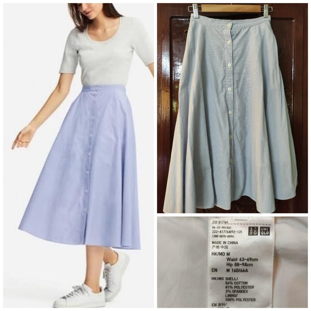 Front button circular skirt uniqlo 2025