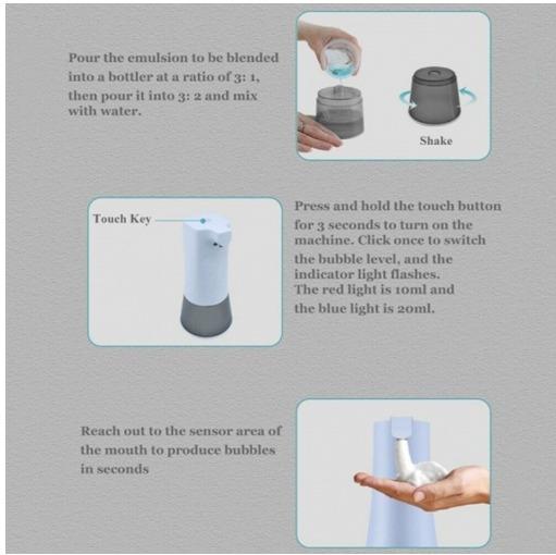 utomatic Foaming Soap Dispenser Touchless handsfree Adjustable Infrared