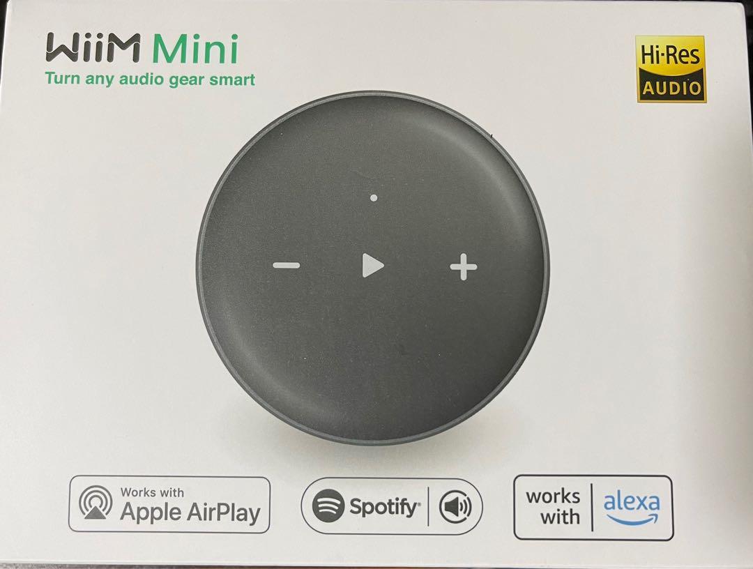 WiiM Mini AirPlay2 Wireless Audio Streamer, Multiroom Stereo, Preamplifier,  Works with Alexa and Siri Voice Assistants, Stream Hi-Res Audio from