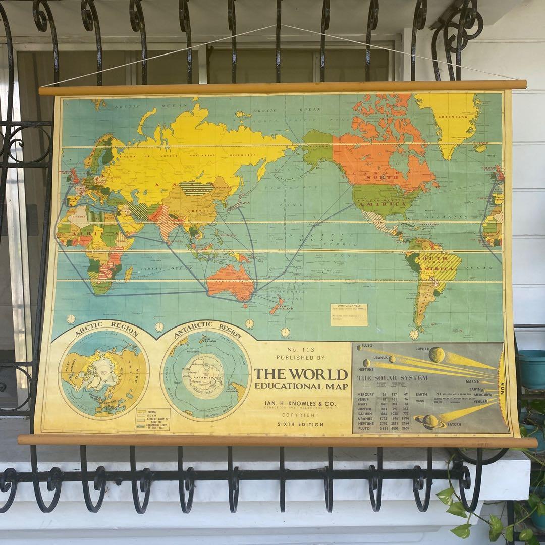 World Map Wall Hang large size, Furniture & Home Living, Home Decor