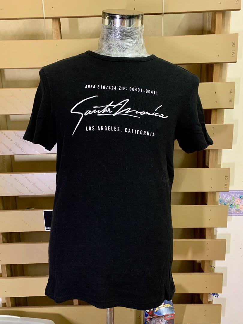 Woven T-shirt - Black/Santa Monica| H\u0026M