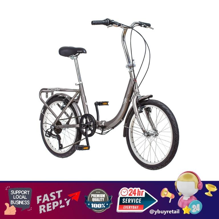 YBR] Schwinn USA Loop Adult Folding Bicycle, 20-Inch Wheels,