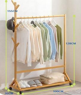 100CM MOvable Hanger Stand, Coat Rack, Clothes Storage Rack with Wheels