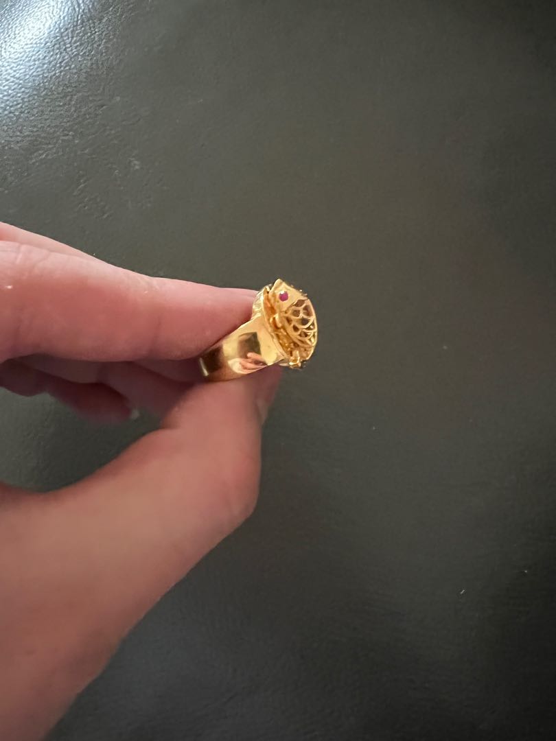 916 Gold Koi fish ring