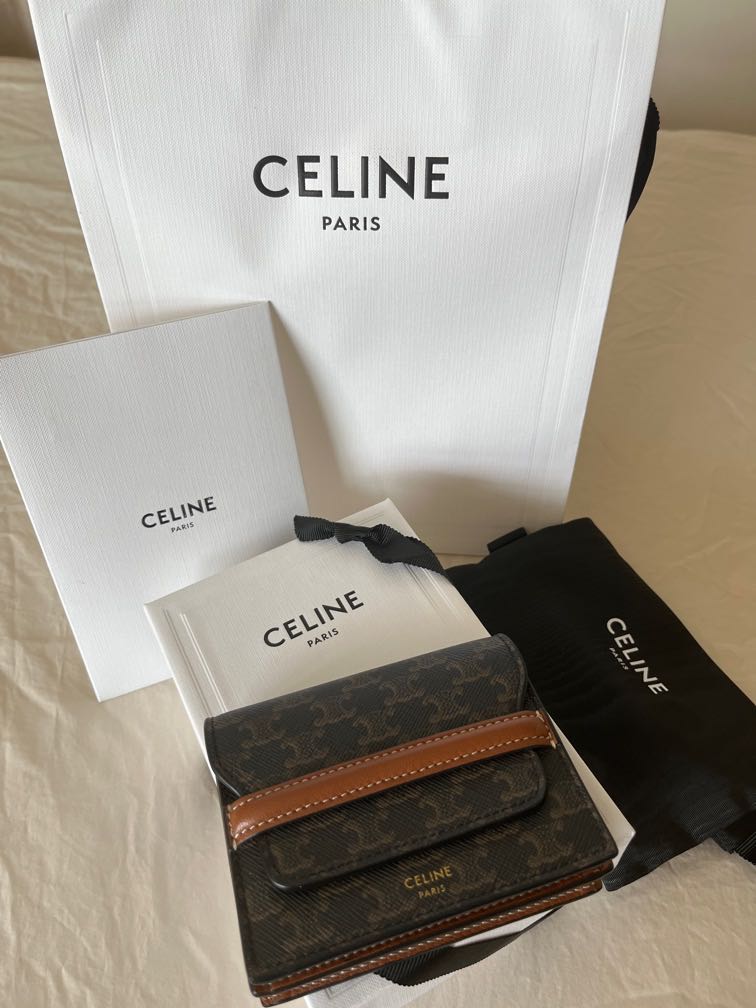 Celine Business Card Holder Card Case Leather Black 10H563BEL.38SI Free  Shipping