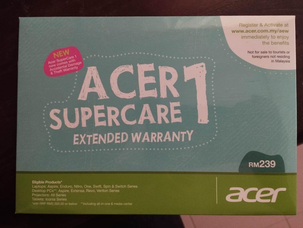 ACER SUPER CARE 1+FREE MCAFEE LIVESAFE 3YRS WARRANTY UPGRADE ...