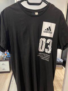 Adidas Three Stripes Black Tee