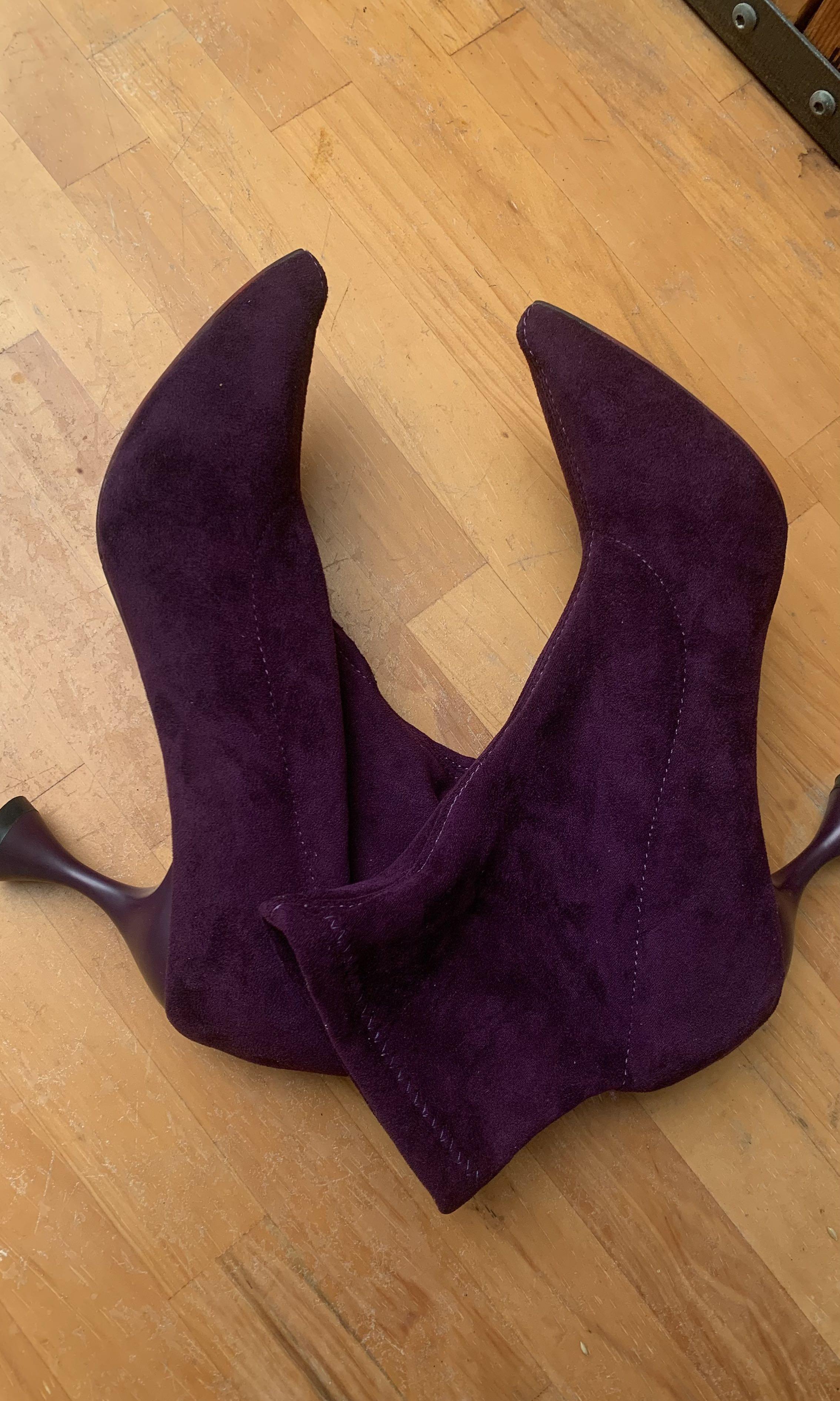 Dark purple ankle undefined boots