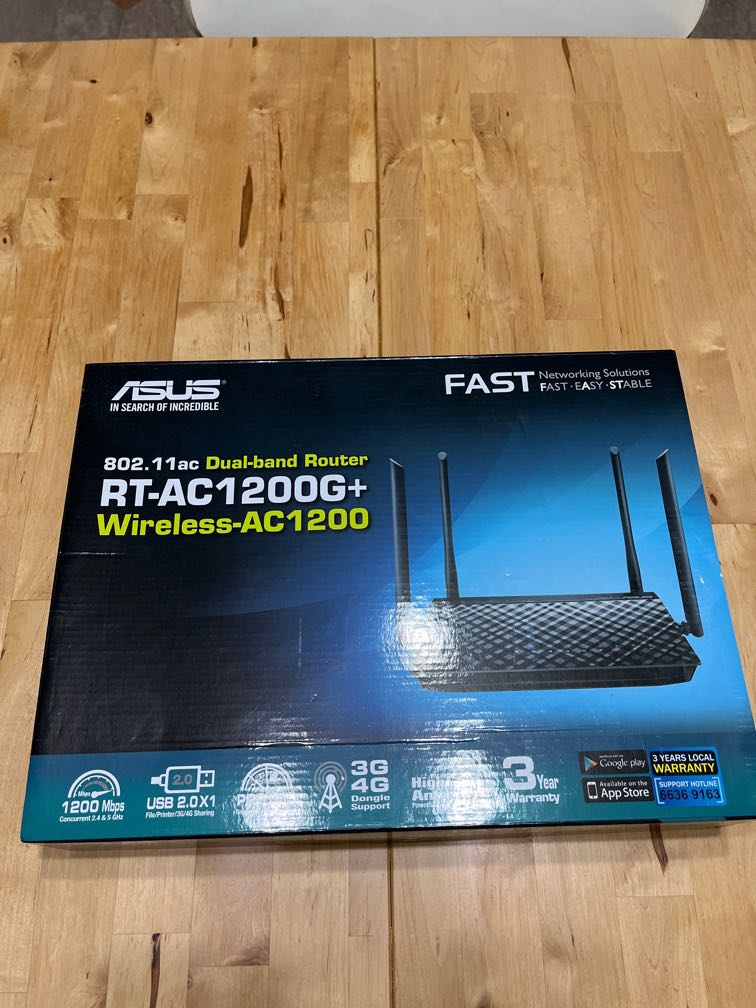 Asus RT-AC1200G+ Dual-band Wireless-AC1200 Gigabit Router, Computers ...