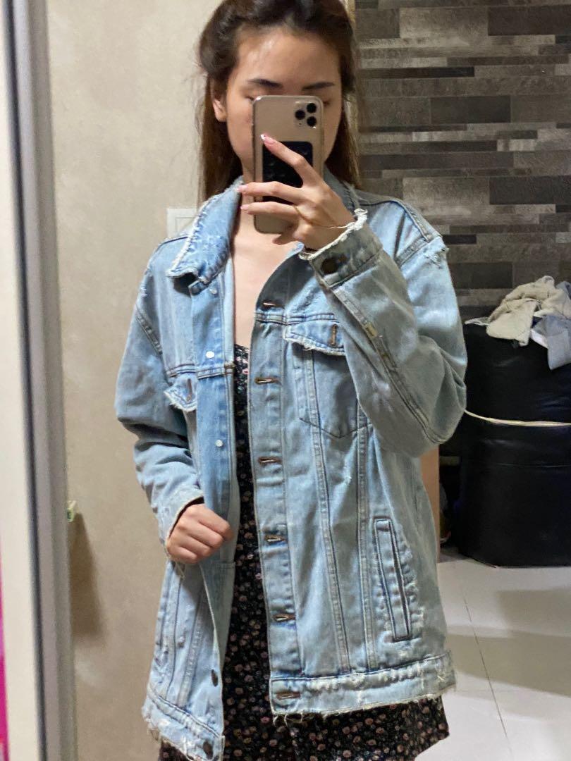 Bershka oversized denim jacket light 