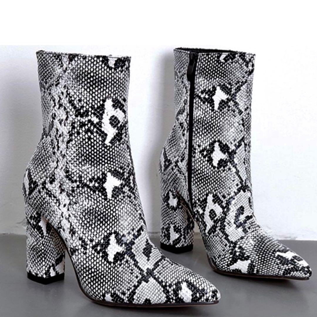 NEW Boots winter boots snake skin boots snake boots boots ular  boots motif ular ankle boots winter ankle boots snake boots motif 