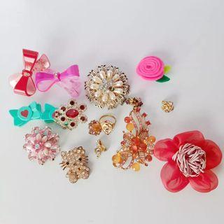Bros Preloved Bekas Second Murah | BACA DESKRIPSI | Peniti dan Brooch Kerudung / Pakaian | Pin Bunga Pita