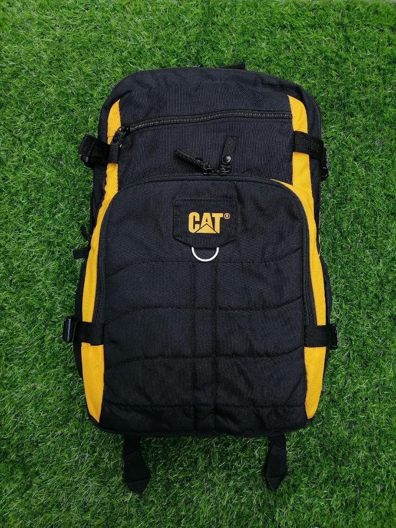 Caterpillar Black and Yellow Backpack with laptop compartment and