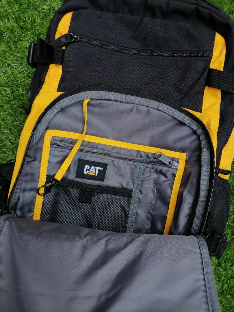 Caterpillar Black and Yellow Backpack with laptop compartment and