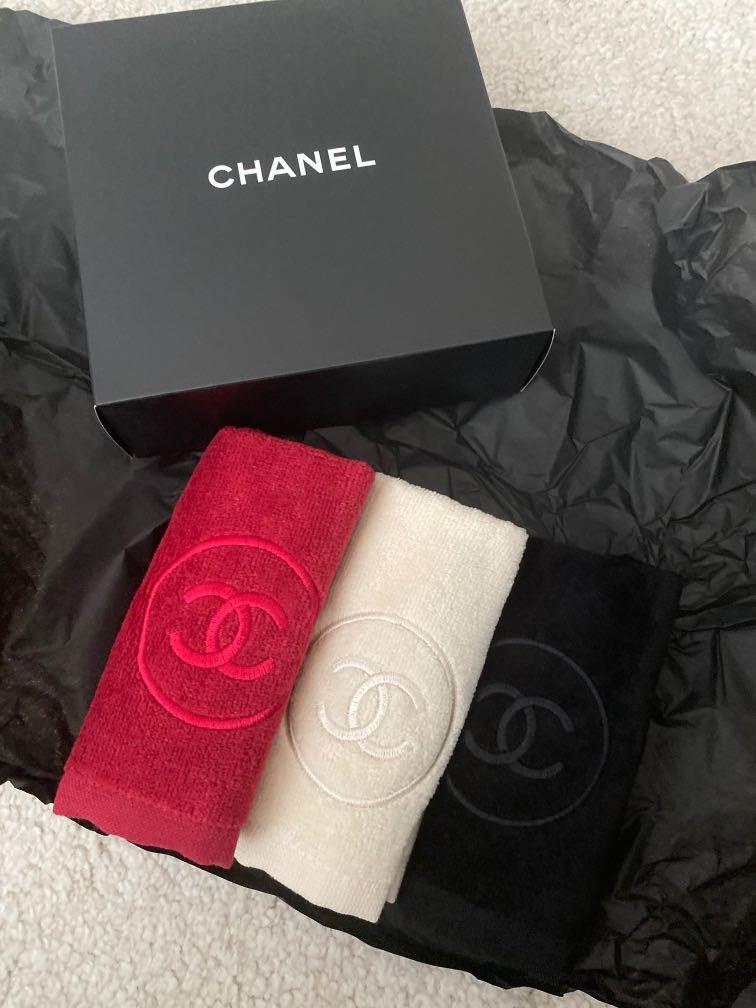 CHANEL Towel Set of 3 (Red, White, Black) 30×30cm Promo Gift