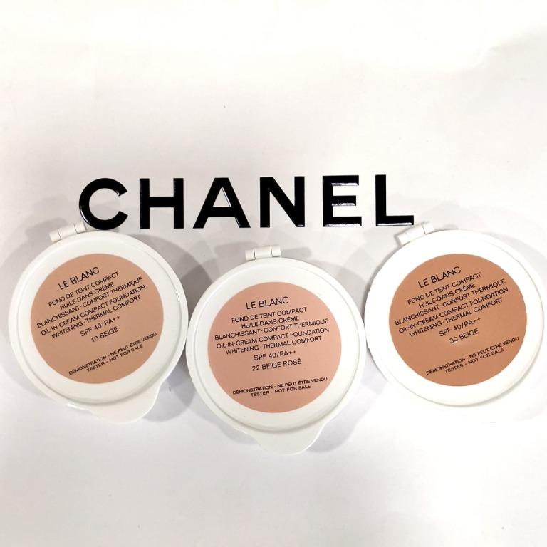 Chanel le blanc oil-in-cream compact foundation tester Spf 40 10g (10) (22)  (30), Beauty & Personal Care, Face, Makeup on Carousell