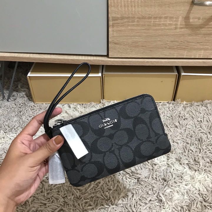 Coach small 2025 double zip wristlet