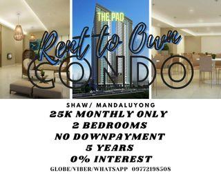 Condo for Sale NO DOWNPAYMENT 2BR 20K Monthly RENT TO OWN PADDINGTO Mandaluyong Ortigas BGC SM Megamall