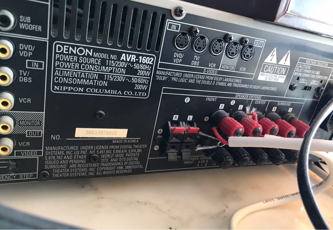 Denon AVR1602 and speakers, 音響器材, Soundbar、揚聲器、藍牙喇叭、耳擴 Carousell