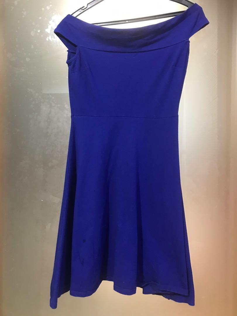 Dorothy Perkins - electric blue off shoulder dress, Women's Fashion, Dresses  & Sets, Dresses on Carousell