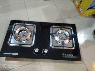 Double Burner Tempered Glass Gas Hob with Battery Ignition (XH-GH-TG2BH) XTREME