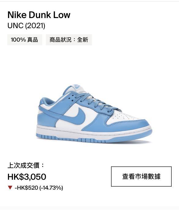 nike dunk low unc 2021 stockx