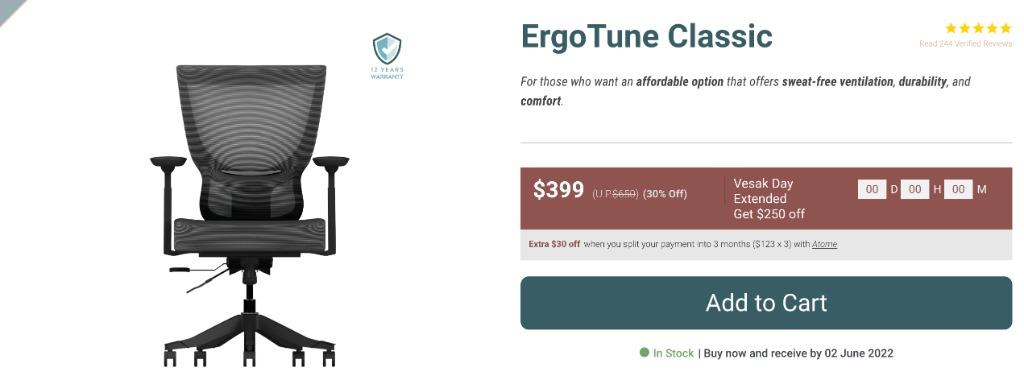 ErgoTune Classic Charcoal Black