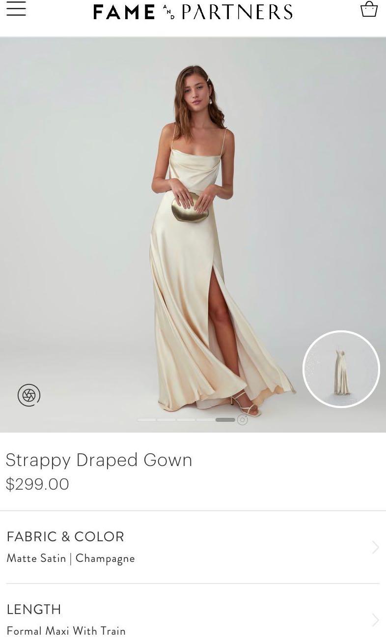 Fame and partners strappy 2025 draped gown