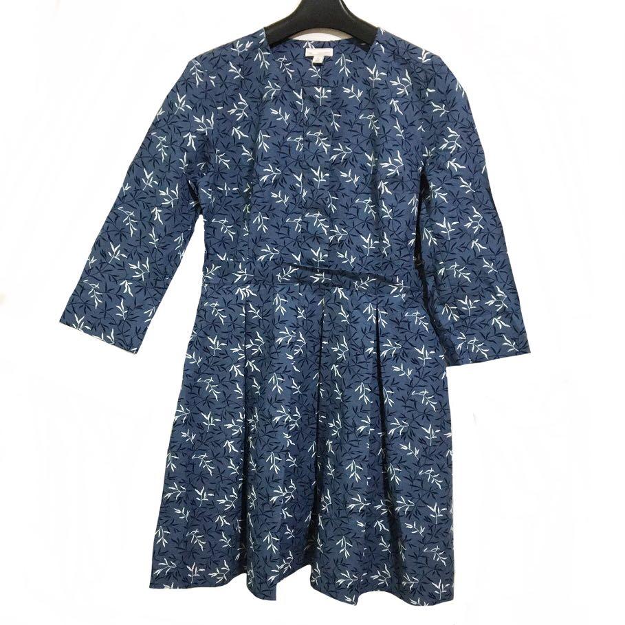 Gap Designed and Crafted Printed Cotton Linen Blend Dress Women s