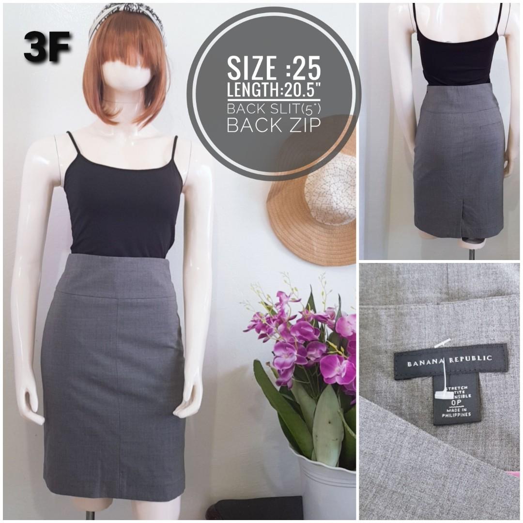 Gray Pencil Cut Skirt Banana Republic
