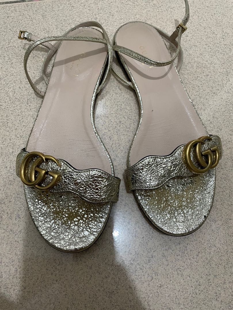 silver gucci sandals