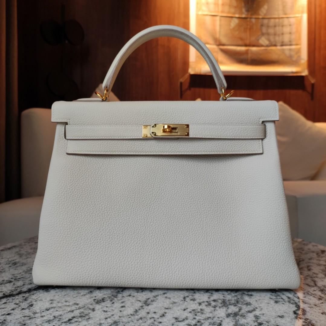 Hermes Kelly 32 Craie CC10 Togo GHW