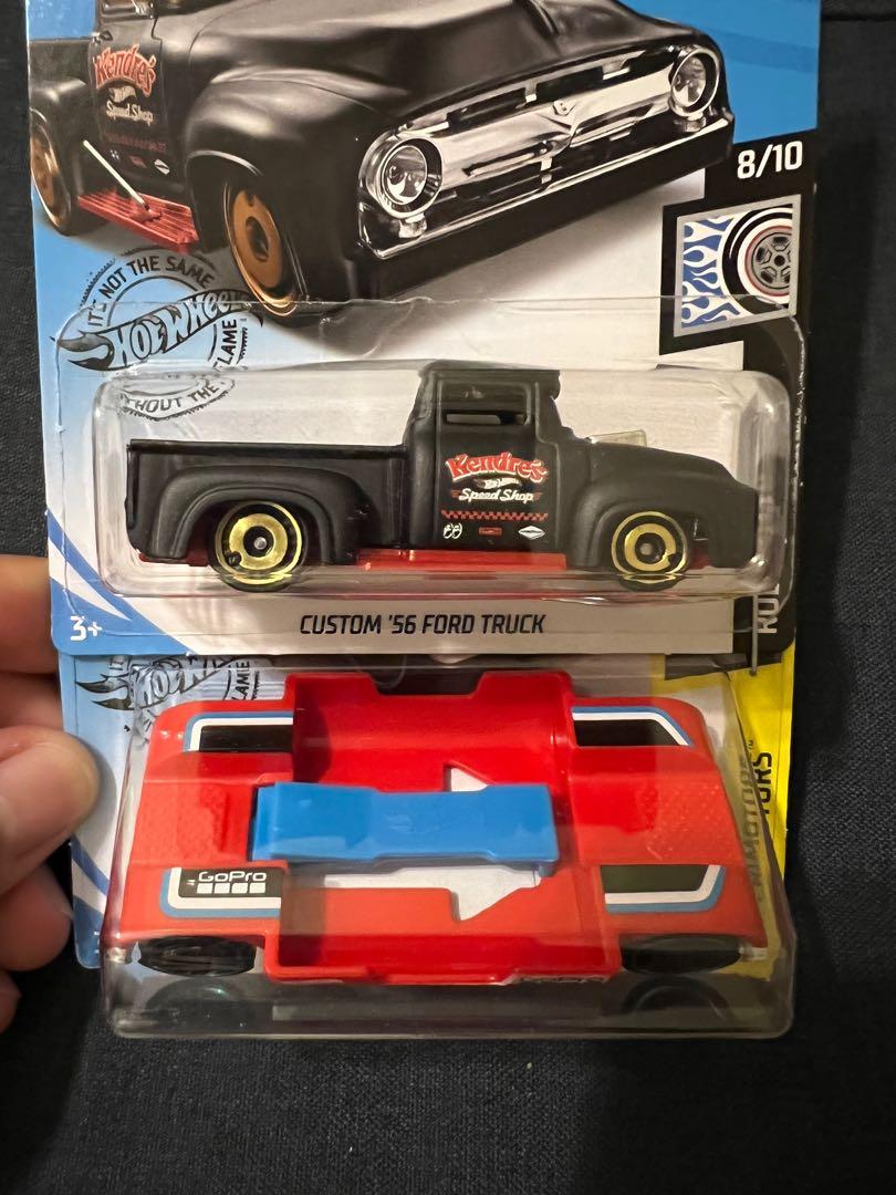 Hotwheels combo custom 56 Ford truck Matt black hotwheels zoom in