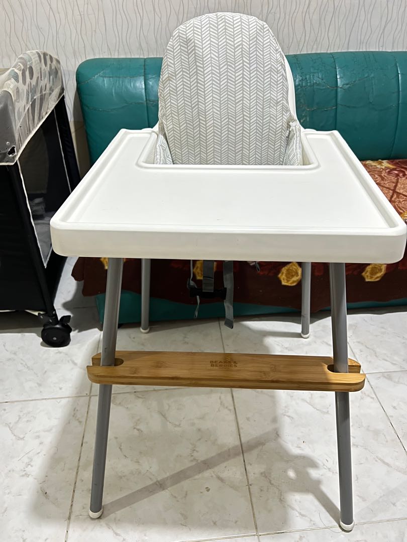 Ikea Antilop High Chair with footrest and cushion, Babies & Kids