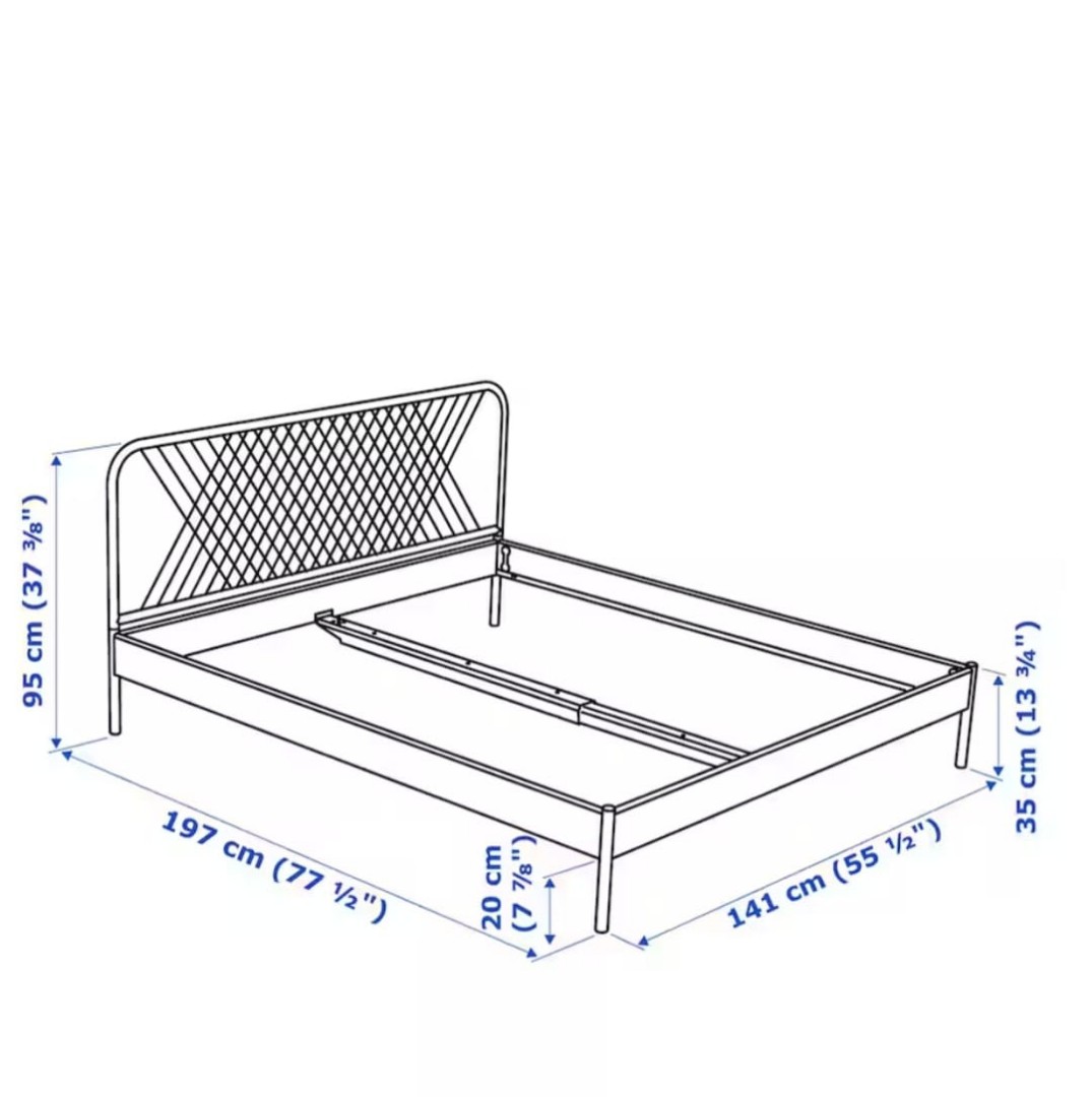 IKEA Nesttun double bed frame, 傢俬＆家居, 傢俬, 床架及床褥 Carousell