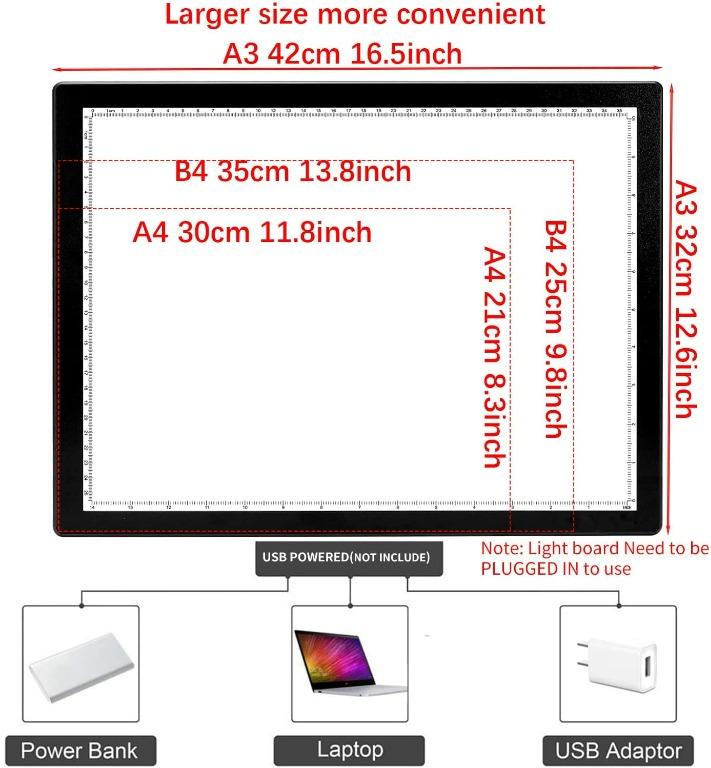 J002) A3 Diamond Painting Light Pad Tracing Light Board Drawing Light