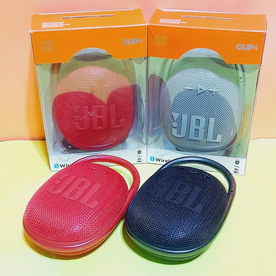 JBL CLIP 4 BLUETOOTH SPEAKER (Category: Soundbars, Speakers & Amplifiers) located in Paranaque City. Submitted by audioaddict0517 (Listing ID 1163861536, Image 1). Description: Model: Clip4 * Color: Red, Blue, Black, Camouflage, Grey * Transducer: 40mm / 1.5" * Output power: 5W RMS * Frequency response: 100Hz – 20kHz * Signal-to-noise ratio: >85dB * Battery type: Lithium-ion polymer 3.885Wh * Battery charge time: 3 hours (5V/500mA) * Music play t