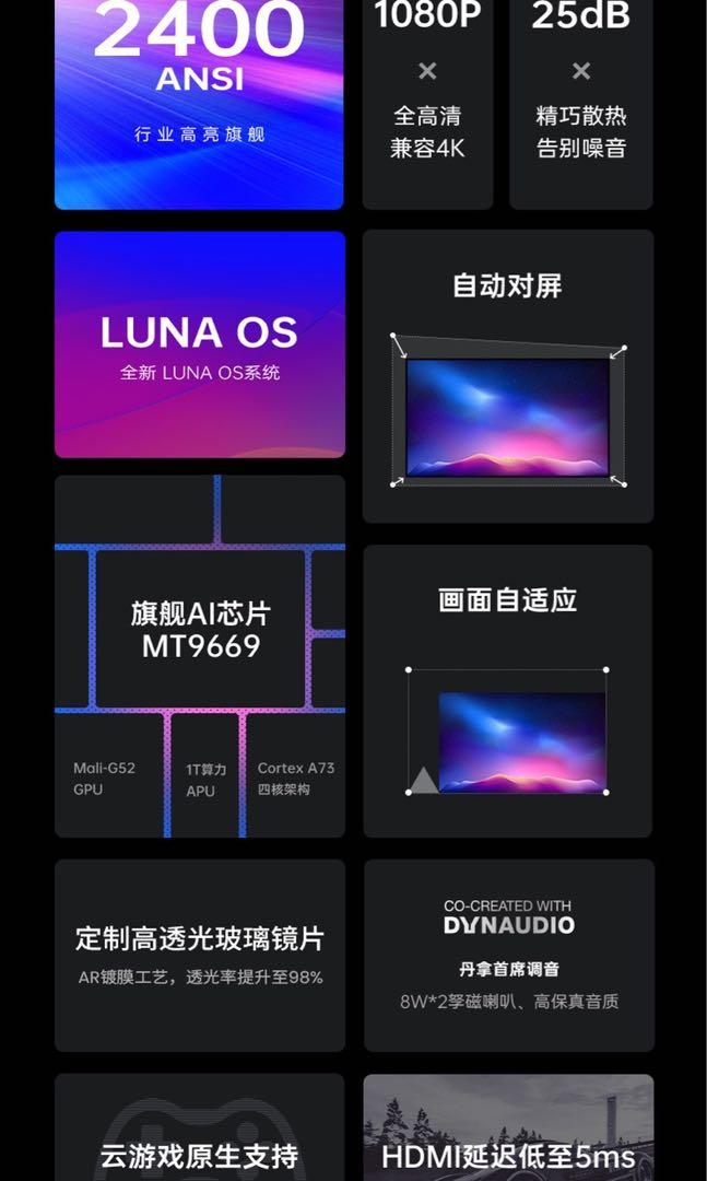 JMGO J10 Projector Auto Focus Children Care 2400 ANSI lm Full HD 4K