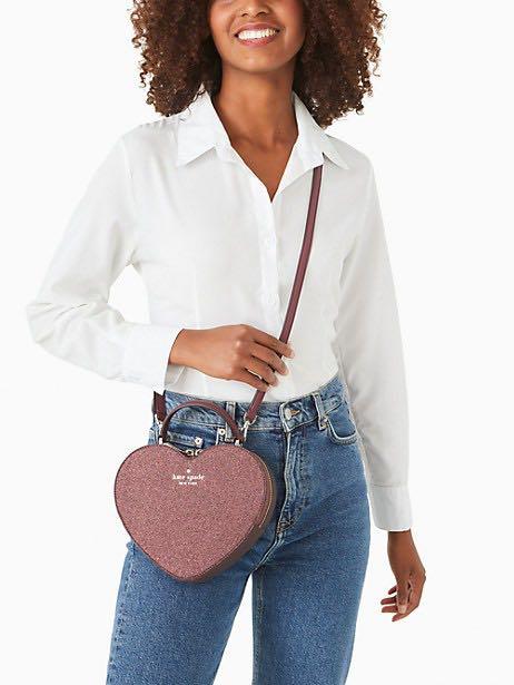Kate Spade Maroon Glitter Heart bag