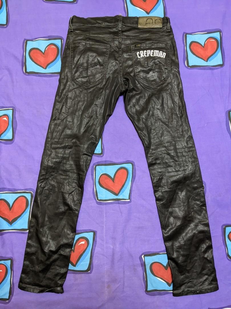 Lee X Crepeman black coated skinny jeans Japan Men s Fashion