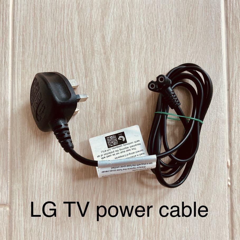 LG TV power cable 電線, 家庭電器, 電視 & 其他娛樂, 電視組件及配件 Carousell